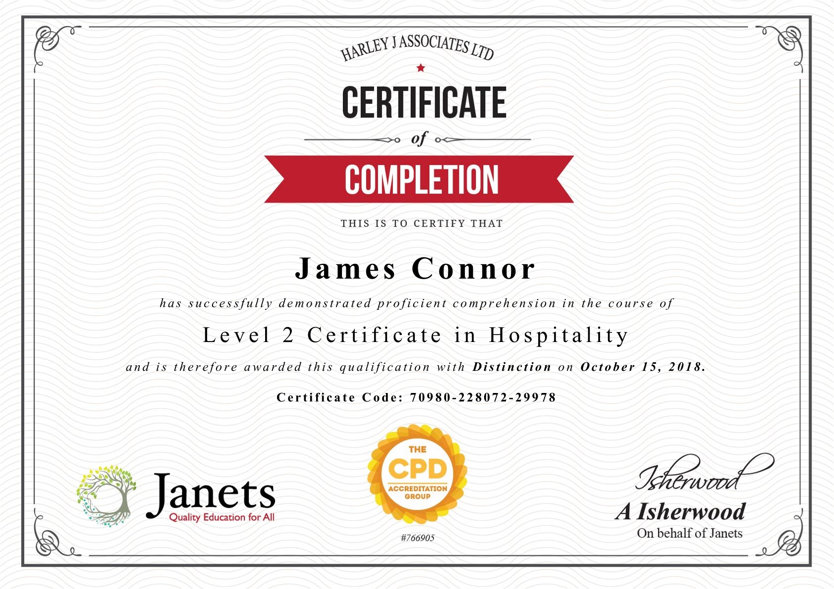 Level 2 Certificate in Hospitality Management