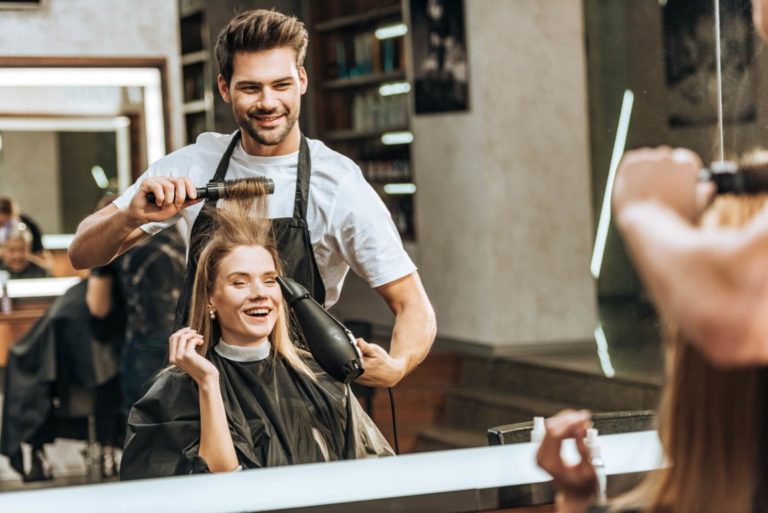 Hairdresser with Client