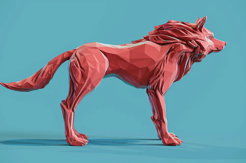 Cinema 4D: Low Poly Wolf